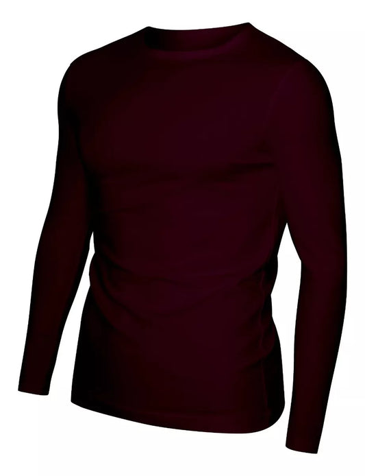 Burgundy Long Sleeve Crew Neck Tee
