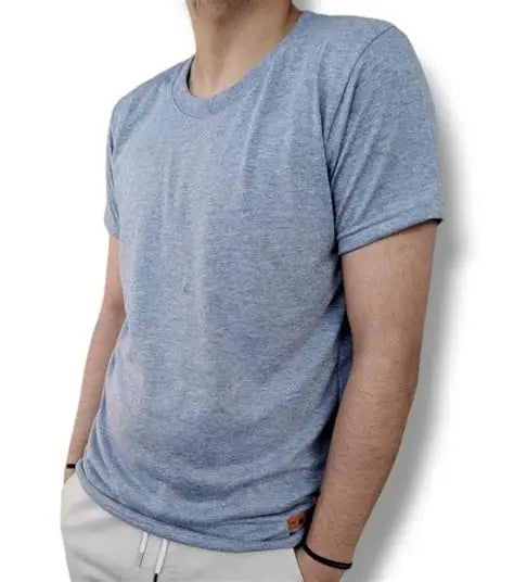 Classic Heather Blue Crew Neck Tee